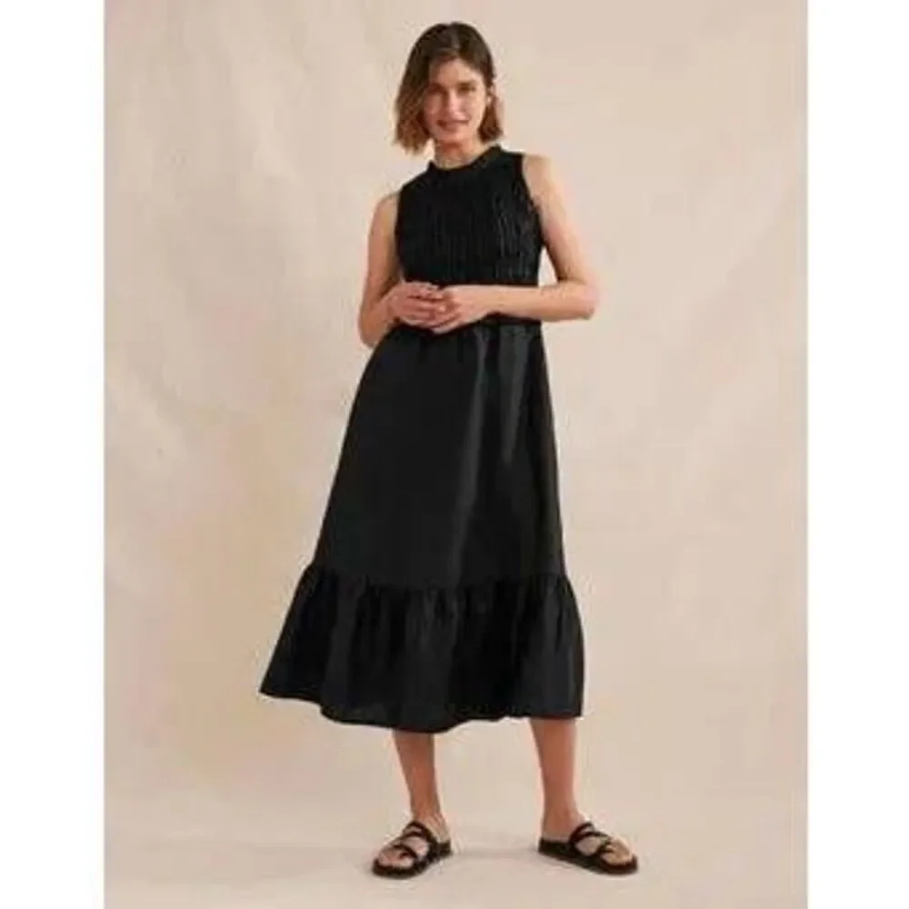 Boden Smocked Linen Midi Dress - Picture 5 of 6